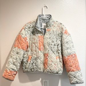 Avec Les Filles orange and green patchwork jacket extra small